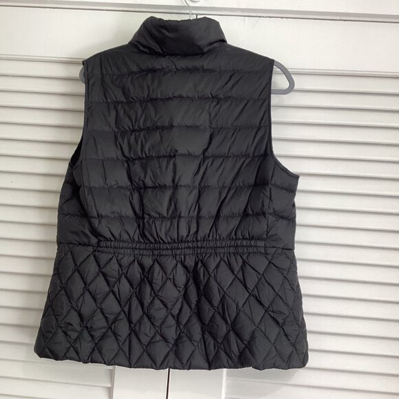 Talbots Black Quilted Down Filled Puffer Vest With Zippered Pockets Size L - Picture 3 of 10